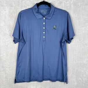 Peter Millar Shirt Women Extra Large Blue Polo Short Sleeve Golf Stretch UPF 50+